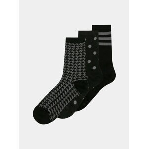 Sada troch párov čiernych ponožiek ONLY Abarna
