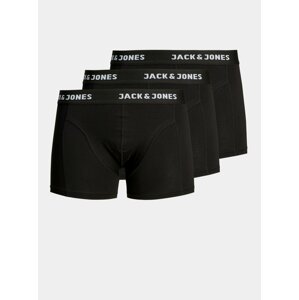 Sada troch čiernych boxeriek Jack & Jones Anthony