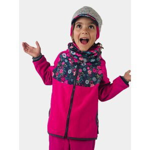 Ružová dievčenská softshellová bunda s fleecem Unuo