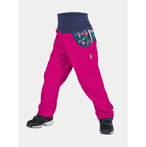Ružové dievčenské softshellové nohavice Unuo