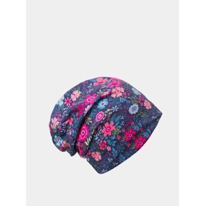Ružovo-modrá dievčenská fleecová čiapka Unuo
