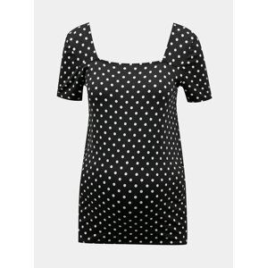 Čierne bodkované tehotenské tričko Dorothy Perkins Maternity