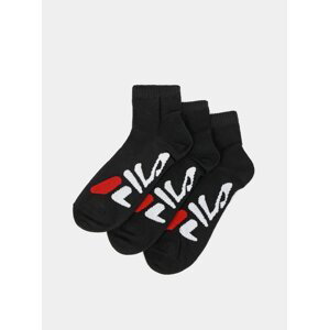 Sada troch párov čiernych dámskych členkových ponožiek FILA