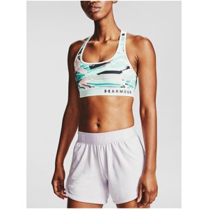 Podprsenka Under Armour Armour Mid Crossback Printed Bra - svetlomodrá