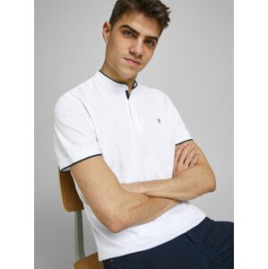 Biela polo košeľa so stojáčikom Jack & Jones