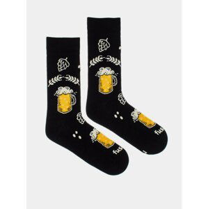Čierne vzorované ponožky Fusakle Chmelová brigáda