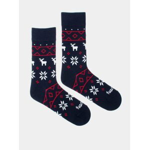Tmavomodré vzorované ponožky Fusakle Zimník