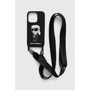 Puzdro na mobil Karl Lagerfeld iPhone 15 Pro 6.1 čierna farba