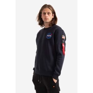 Mikina Alpha Industries  Space Shuttle 178307.07, pánska, tmavomodrá farba, s potlačou