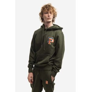 Bavlnená mikina Filling Pieces Hoodie Patch 80613712066-GREEN, pánska, zelená farba, s kapucňou, s nášivkou