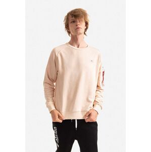 Mikina Alpha Industries X-Fit Sweat 158320.578-cream, pánska, béžová farba, jednofarebná