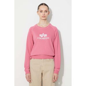 Mikina Alpha Industries New Basic Sweater Wmn 196031.49-pink, pánska, ružová farba, s potlačou