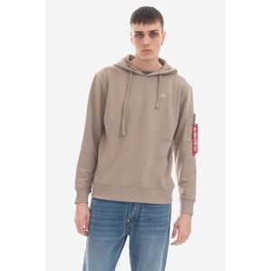 Mikina Alpha Industries X-Fit Hoody 158321.679-brown, pánska, hnedá farba, s kapucňou, jednofarebná