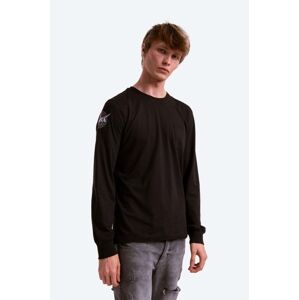 Bavlnené tričko s dlhým rukávom Alpha Industries Nasa 176532.03-black, čierna farba, s potlačou