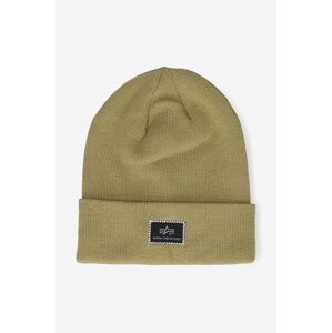 Bavlnená čiapka Alpha Industries X-Fit Beanie 168905.14-green, zelená farba, bavlnená