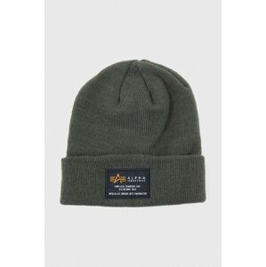 Čiapka Alpha Industries Crew Beanie 128924.257-green, zelená farba, z tenkej pleteniny