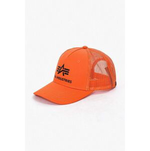 Šiltovka Alpha Industries Basic Trucker Cap 186902.417-orange, oranžová farba, s potlačou