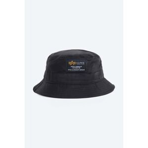 Bavlnený klobúk Alpha Industries VLC Cap 116912.03-black, čierna farba, bavlnený