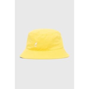 Bavlnený klobúk Kangol Washed Bucket K4224HT WHITE K4224HT-WHITE, žltá farba, bavlnený
