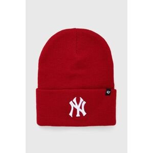 Čiapka 47brand MLB New York Yankees červená farba, z tenkej pleteniny