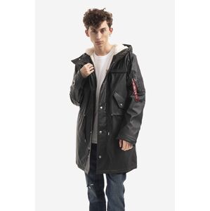 Nepremokavá bunda Alpha Industries Raincoat Tl 128173.03-black, pánska, čierna farba, prechodná