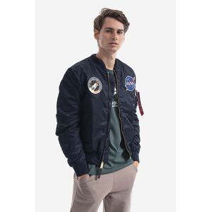 Bunda Alpha Industries MA-1 VF NASA LP 166107LP.07-navy, pánsky, tmavomodrá farba, prechodná