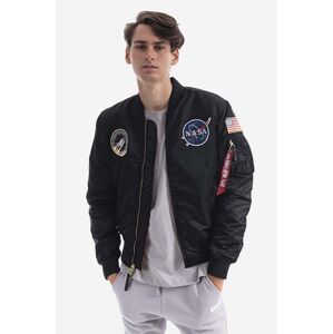 Bunda Alpha Industries MA-1 VF NASA LP 166107LP 03 pánska, čierna farba, prechodná