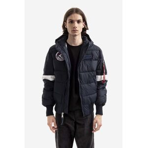 Bunda Alpha Industries Hooded Puffer FD NASA 198121.07-navy, pánska, tmavomodrá farba, zimná