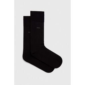 Bavlnené ponožky BOSS čierna farba
