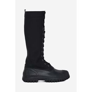 Vysoké čižmy Rains x Diemme Anatra Alto High Boot 2058.BLACK-BLACK, dámske, čierna farba, na plochom podpätku