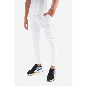 Bavlnené tepláky Alpha Industries 118366.626-white, biela farba, s nášivkou