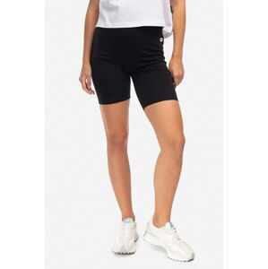 Šortky Champion Short Tight 115946-KK001, dámske, čierna farba, jednofarebné, vysoký pás