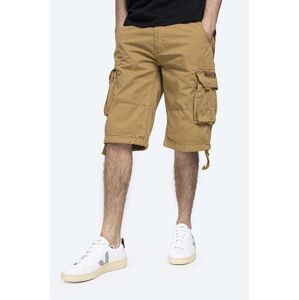 Bavlnené šortky Alpha Industries Jet Short 191200.13-brown, hnedá farba