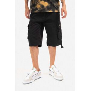 Bavlnené šortky Alpha Industries Jet Short 191200.03-black, čierna farba