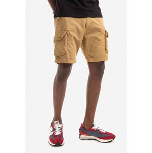 Bavlnené šortky Alpha Industries Crew Short 176203.14-cream, béžová farba