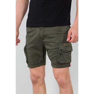 Bavlnené šortky Alpha Industries 176203.142-green, zelená farba