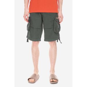 Bavlnené šortky Alpha Industries Jet Short 191200.353-green, zelená farba