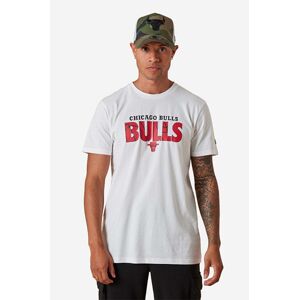 Bavlnené tričko New Era NBA Infill Tee Bulls 13083890-white, biela farba, s potlačou