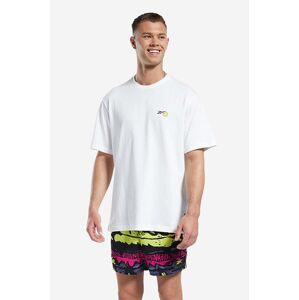 Bavlnené tričko Reebok Classic Smiley SS Tee HI3998-white, biela farba, s potlačou