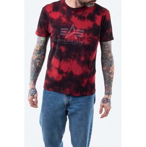 Bavlnené tričko Alpha Industries 116517.328-red, červená farba, vzorované