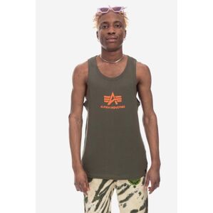 Bavlnené tričko Alpha Industries Logo Tank 176545.257-green, zelená farba