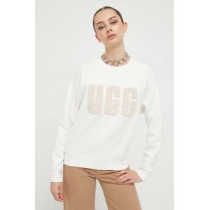 Mikina UGG 1123718-BKCRM, dámska, biela farba, s nášivkou