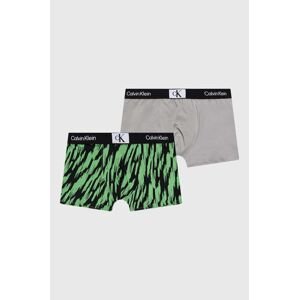 Detské boxerky Calvin Klein Underwear 2-pak zelená farba