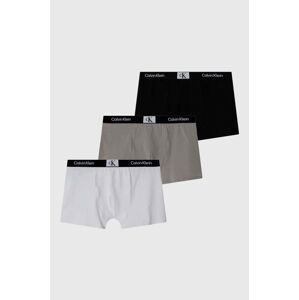 Detské boxerky Calvin Klein Underwear 3-pak šedá farba