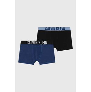 Detské boxerky Calvin Klein Underwear 2-pak tmavomodrá farba