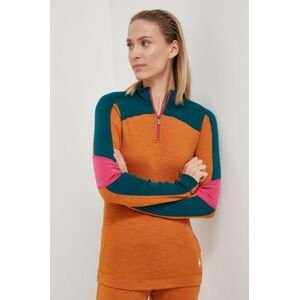 Funkčné tričko s dlhým rukávom Smartwool Classic Thermal Merino oranžová farba