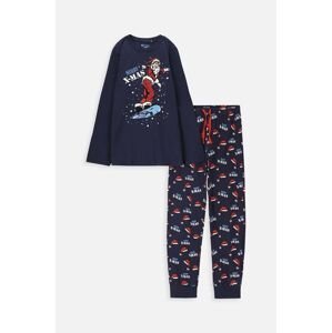 Detské bavlnené pyžamo Coccodrillo tmavomodrá farba, s potlačou