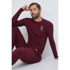 Pyžamo Polo Ralph Lauren pánska, bordová farba, jednofarebná