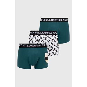 Boxerky Karl Lagerfeld 3-pak pánske, zelená farba