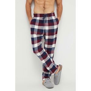 Pyžamové nohavice Hollister Co. pánske, bordová farba, vzorovaná
